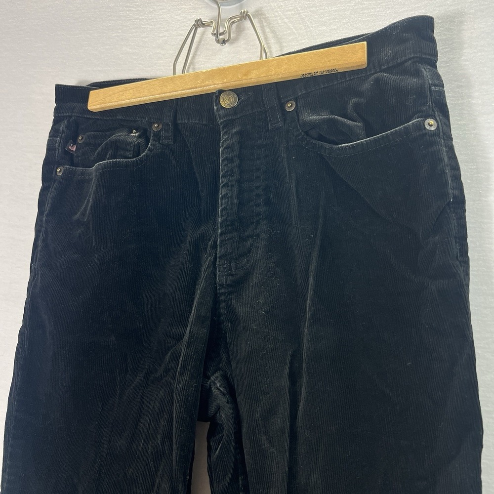Vintage Polo Jeans Co Corduroy Pants Black Straight Y2K Womens 6 - Picture 7 of 8